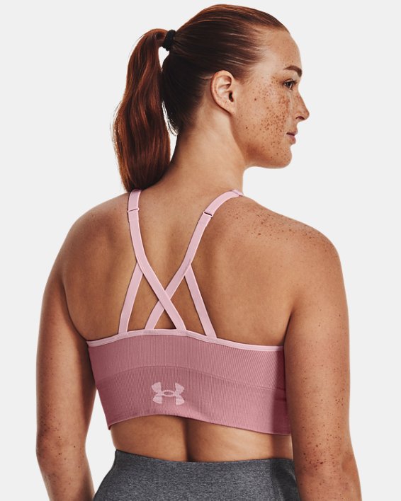 Brassière de sport UA Seamless Low Longline Rib pour femme, Pink, pdpMainDesktop image number 6